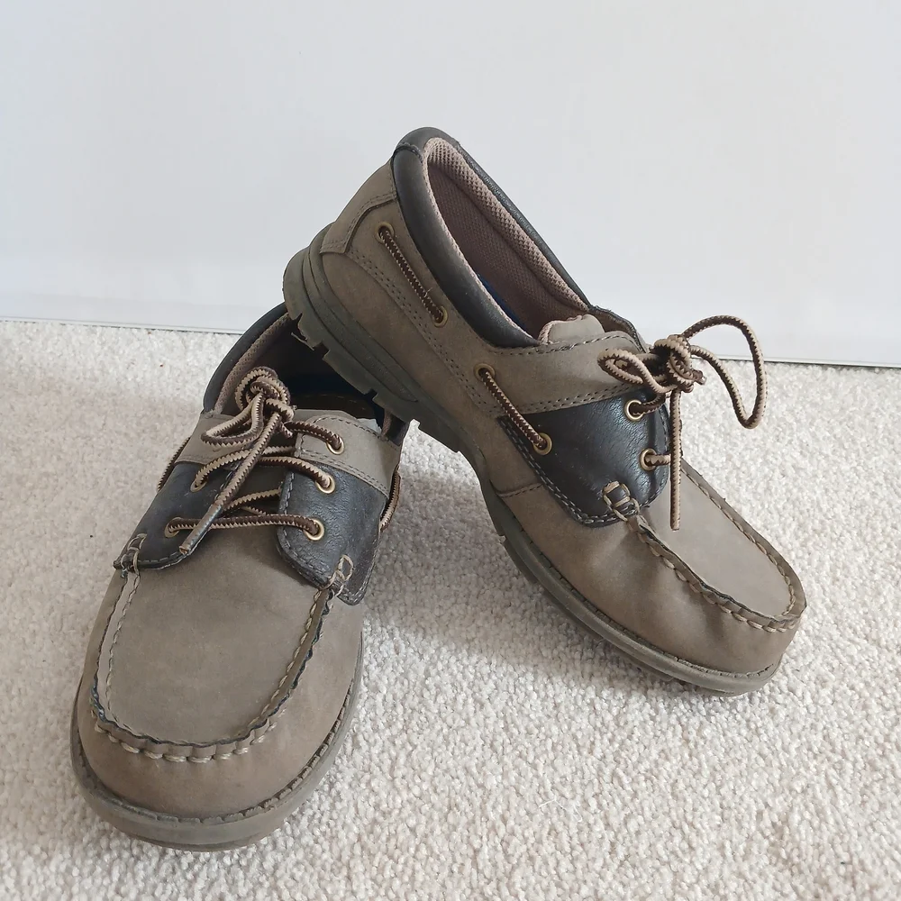 Children's Brown and Black Boat Shoes 4